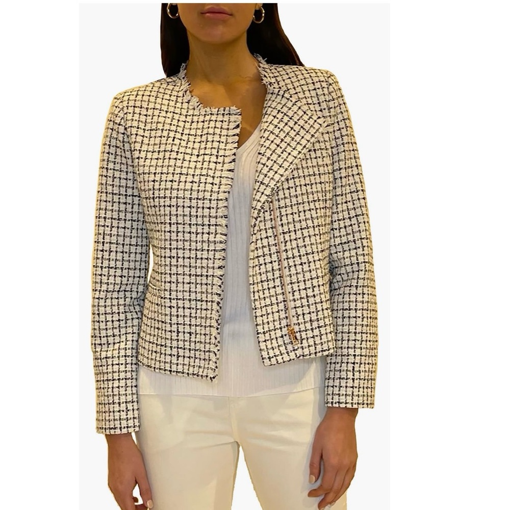 NWT!  Jaclyn Smith Tweed Moto Jacket